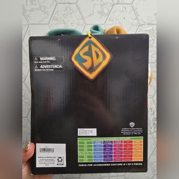 Nwt Scooby-Doo Toddler Costume For Boys or girls With Holographic Dog Tag - Picture 2 of 9